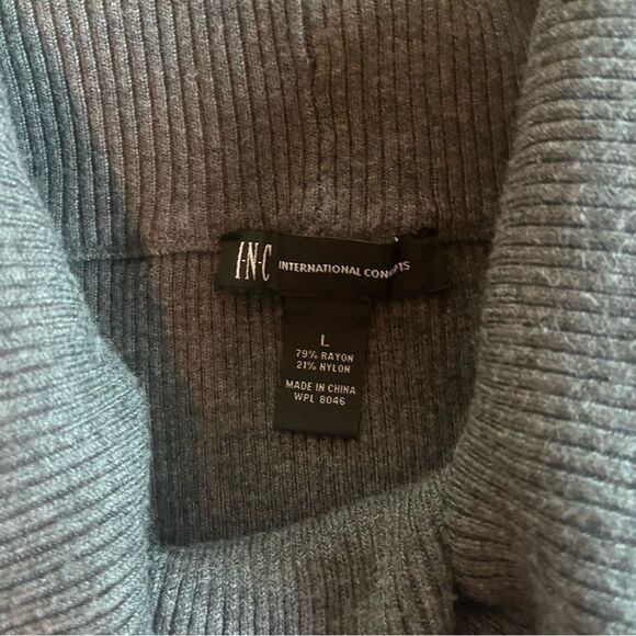 INC International Concepts Women Gray Cowl Neck Sweater Dress L - Picture 5 of 8